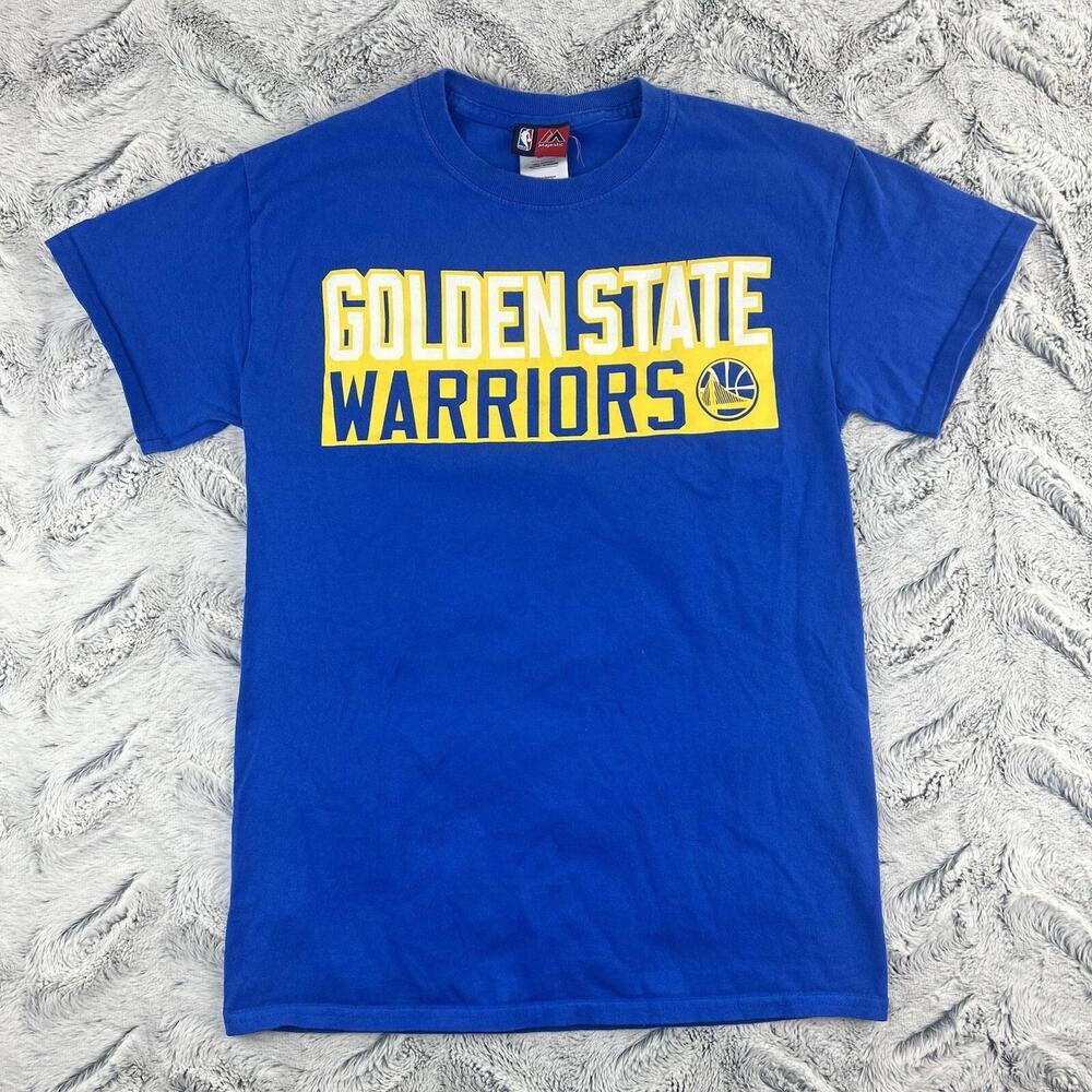 Throwback Majestic Nba Golden State Warriors Steph Curry 30 T Shirt Blue Large
